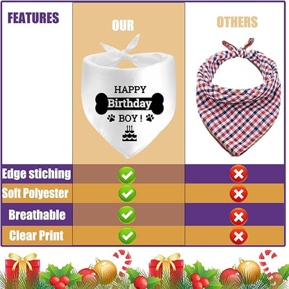 Birthday Boy Dog Bandanas, Dog Birthday Bandana Triangle Scarf Puppy Birthday Dog Birthday Party Supplies for Medium, Large Dogs