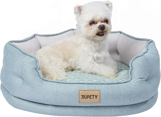 Jiupety Cooling Bed for Indoor Cats with Summer Cooling Mat (20"×19"×6"), Green.