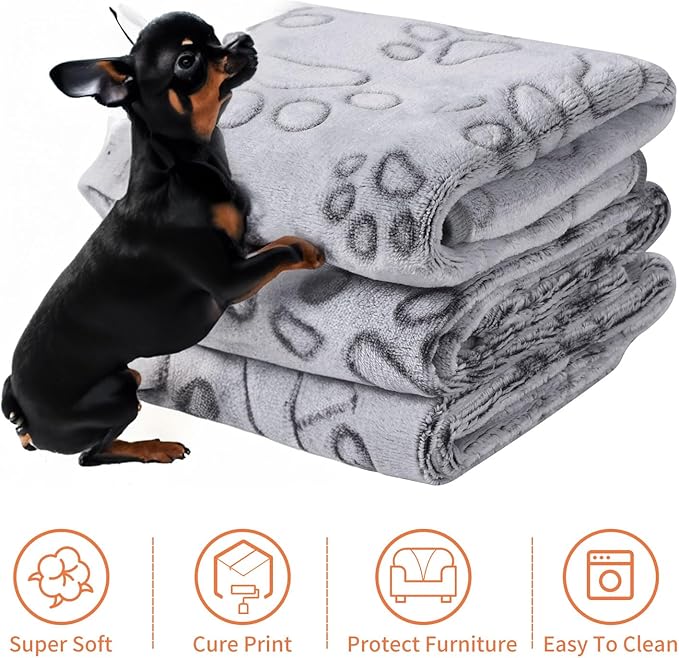 1 Pack 3 Dog Blanket Super Soft Warm Medium(29"x20")