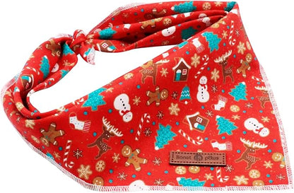 Lionet Paws Christmas Dog Bandana Washable Cotton Handkerchief