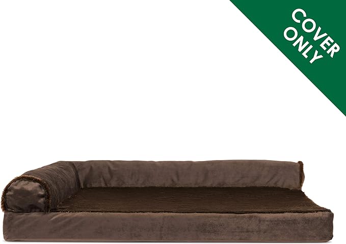 Furhaven Replacement Dog Bed Cover Plush & Velvet L Shaped Chaise