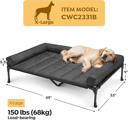 Veehoo Cooling Elevated Dog Bed + Waterproof Removable Pillow-Top Mat CWC2331B