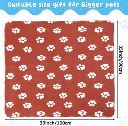 Eccliy 20 Pcs Puppy Blanket Pet Blanket Soft Fleece Dog Blankets Doggie Blanket Warm Felt Throw Blanket Sleep Mat Bed Covers Small Blankets for Puppy Pet Dogs Cat 20 Styles (Paw,39 x 35 Inch)