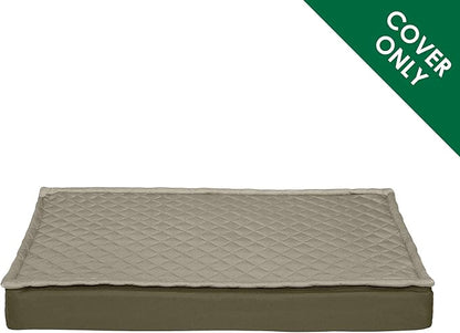 Furhaven Replacement Dog Bed Cover Water-Resistant Indoor/Outdoor Quilt Top Convertible Mattress, Washable - Dark Sage, Medium