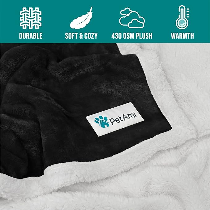 PetAmi Waterproof Dog Blanket for Small Medium Dog 29x40 Black