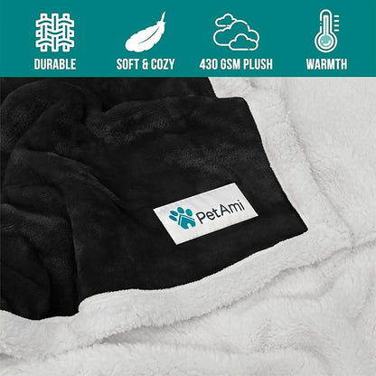 PetAmi Waterproof Dog Blanket for Small Medium Dog 29x40 Black