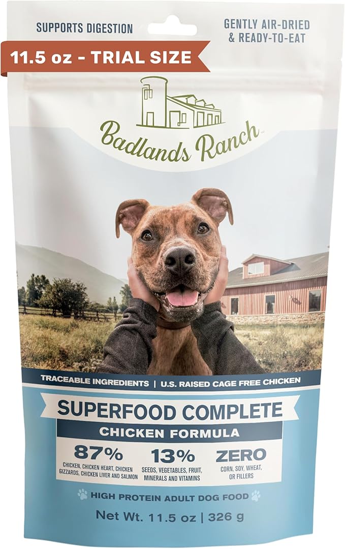 by Katherine Heigl- Superfood Complete, Air-Dried Adult Dog Food - High Protein, Zero Fillers, Superfood Nutrition (11.5 oz., Premium Chicken)