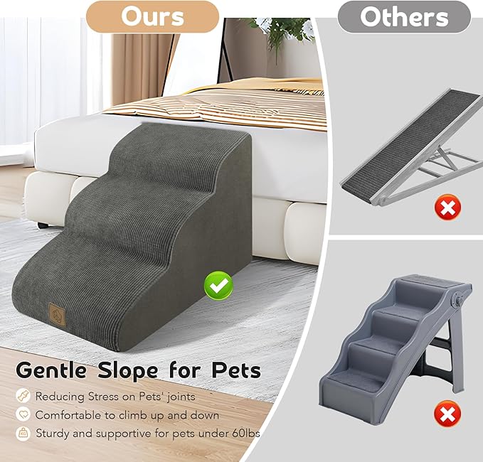 Mestuel 3 Tiers Dog Stairs for Bed Sofa Couch 15.7''H