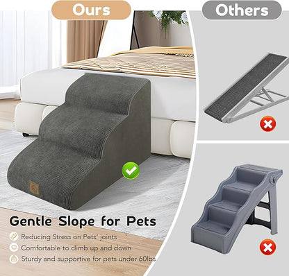 Mestuel 3 Tiers Dog Stairs for Bed Sofa Couch 15.7''H