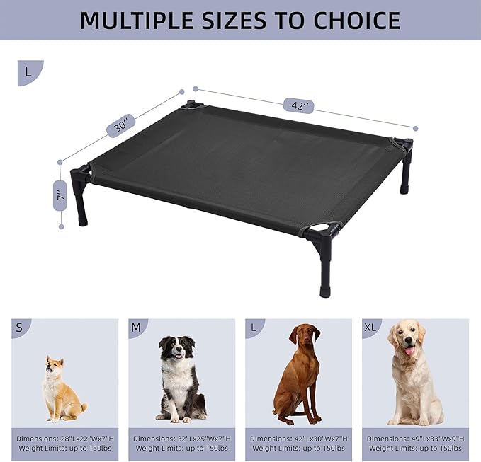 pettycare Elevated Outdoor Dog Bed 42 Inch,