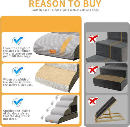 Topmart High Density Foam Dog Steps 4 Tiers