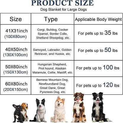 Dog Blankets for Large Dogs 80" x 60" Dog