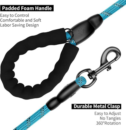 Heavy Duty Dog Leash for Large Medium Small Breed Dogs Handle,4/5/6 FT Blue,1/2 inch