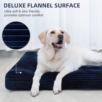 Dog Crate Bed Washable Dog Beds for Large Dogs Deluxe Thick Flannel Fluffy Comfy Kennel Pad Anti-Slip & Anti-Scratch Pet Sleeping Mat 35 x 23 Inch,