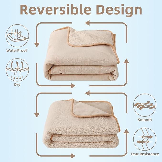 DaysU Waterproof Dog Blanket for Small Dogs 30"x40" Light