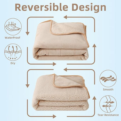 DaysU Waterproof Dog Blanket for Small Dogs 26.5"x35" Light