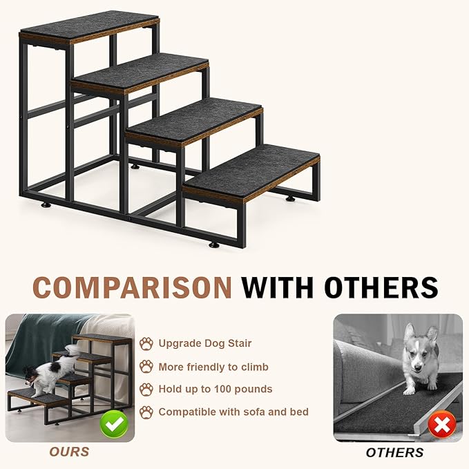 Dog Stairs for Small Dogs 4 Steps