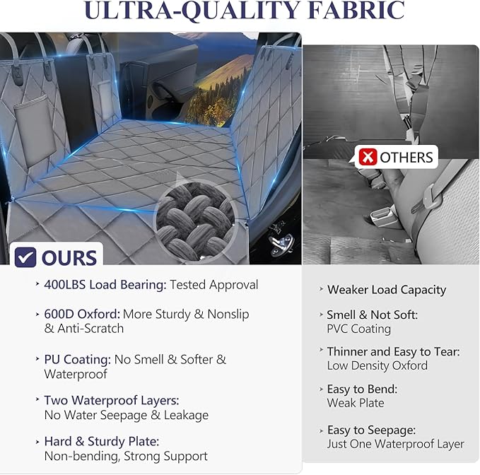 Back Seat Extender for Dogs 400lbs, Waterproof