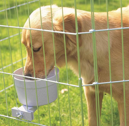 Lixit Quick Lock Removable Dog Kennel Bowls for Wire and Soft Sided Crates (40oz Wire Crate, Granite Pack of 2)