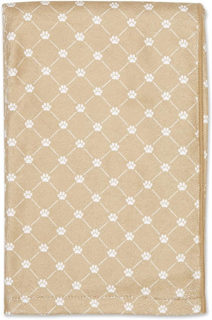 Bone Dry Pet Grooming Towel Collection Absorbent Microfiber X-Large 41x23.5", Trellis
