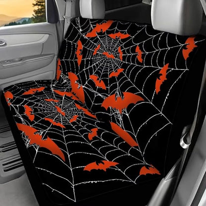 Red Bat Web Car Rear Seat Covers