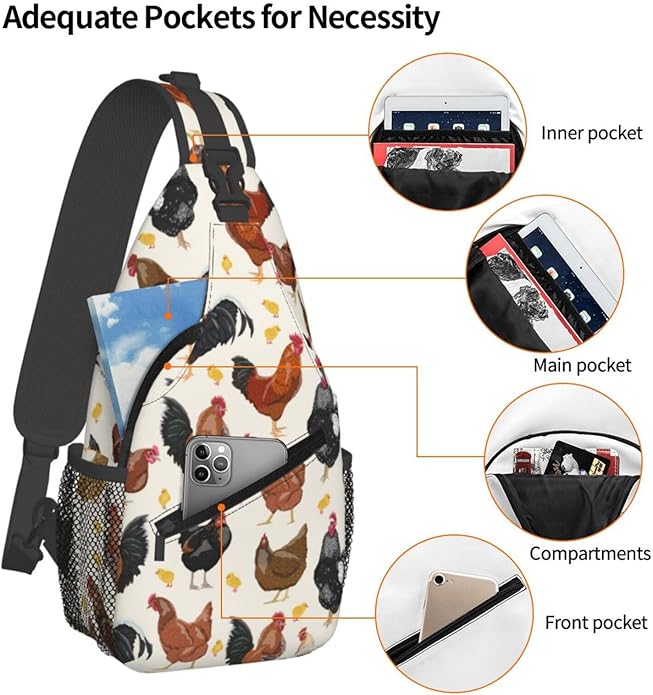 Stylish Sling Bag for Women Men Casual Backpack Crossbody Chest Shoulder Bag Gym Sports Travel Hiking Daypack