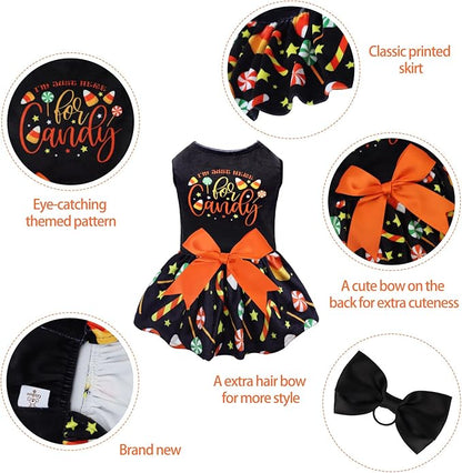 CuteBone Halloween Dog Dresses Velvet Holiday Small Dogs CVA44XS-D