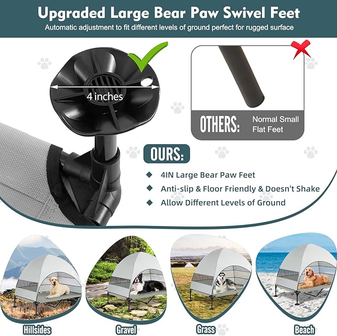 Upgraded Elevated Dog Bed with Canopy