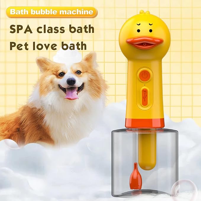 Electric Dog Cleaning Foam Machine Sprayer - deep Cleaning pet Fur Size 9 in x 3.2 in x 3.2in 350ml Capacity 1200mAh Ultra Long Standby - IPX7 Waterproof (Orange)