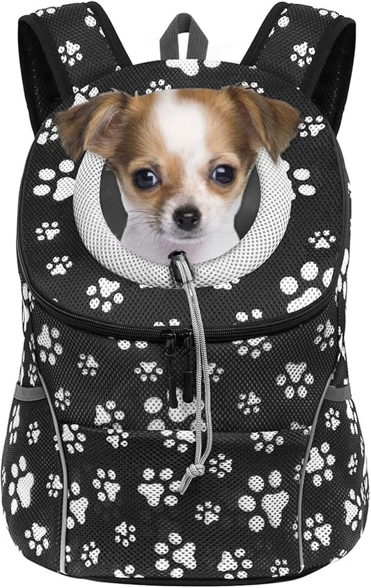 Dog Backpack Carrier for Small Dogs Pet Front Carrier Backpack Travel Breathable Head Out with Reflective Safe