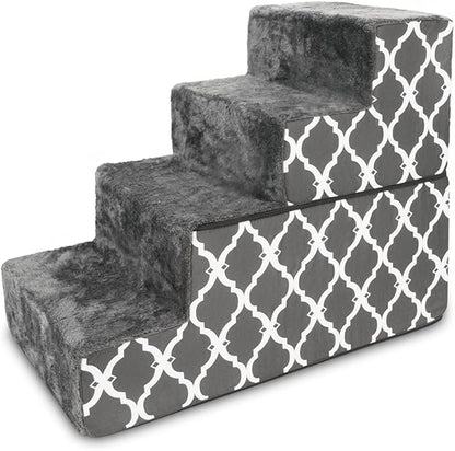 Best Pet Supplies Foldable Foam Pet Steps for Small Dogs and Cats 4-Step (H: 22")