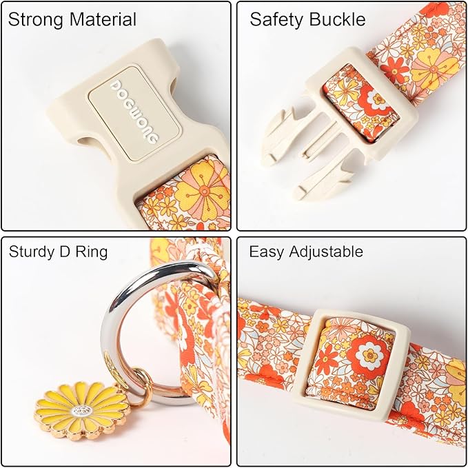 DOGWONG Fall Flower Dog Collar- Cute Flower Dog