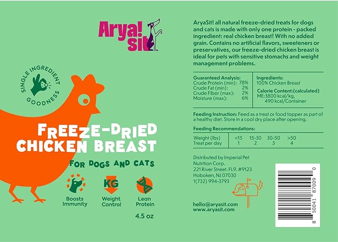 Freeze-Dried Single Ingredient Dog Treats (Chicken Breast)