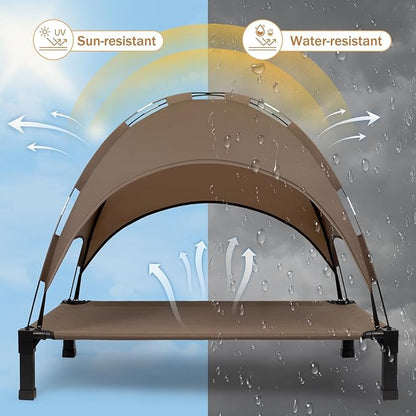 Heeyoo Elevated Dog Bed with Canopy