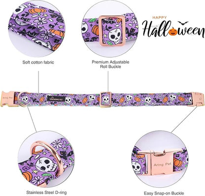 ARING PET Halloween Dog Collar Cute Pumpkin Dog Collar Bowtie