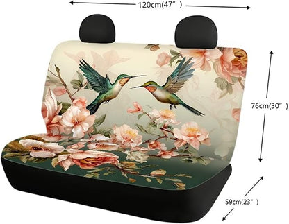 WELLFLYHOM Hummingbird Car Accessories Rear Bench Seat Cover