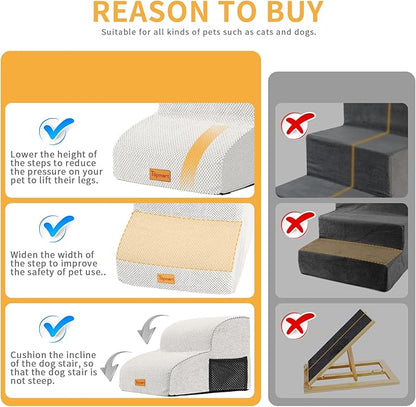Topmart High Density Foam Dog Steps 2 Tiers 11.8" High,Non-Slip