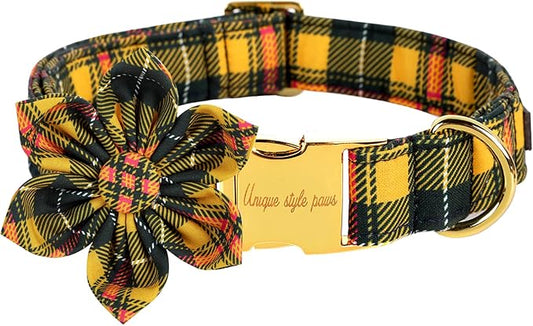 Unique style paws Dog Collar with Flower Tie