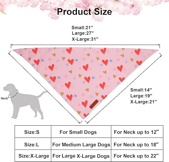 ADOGGYGO Valentine's Day Dog Bandana