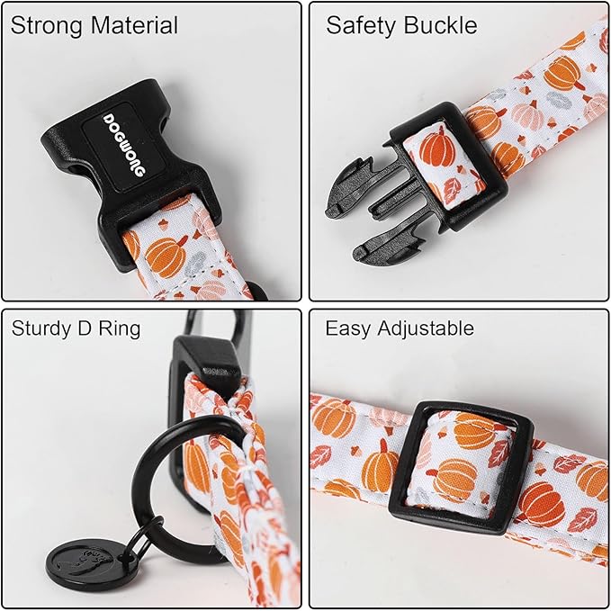 DOGWONG Halloween Pumpkin Dog Collar
