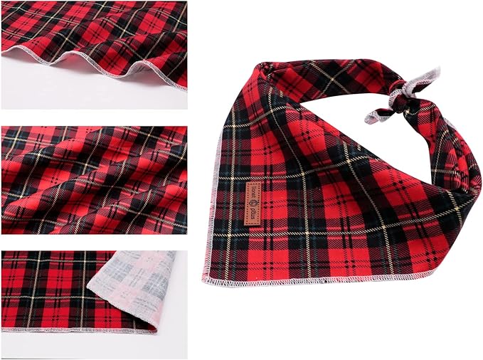 Lionet Paws Christmas Dog Bandana Washable Cotton Handkerchief