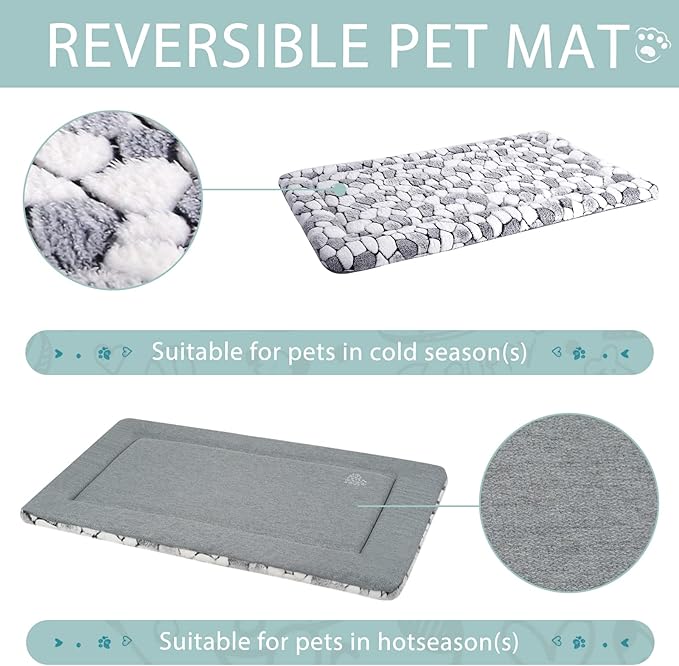 VANKEAN Dog Crate Pad Bed Mat Reversible (Warm & Cool)