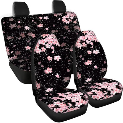 Cherry Blossom Vehicle Seat Covers Set Front Back 4 Travel
