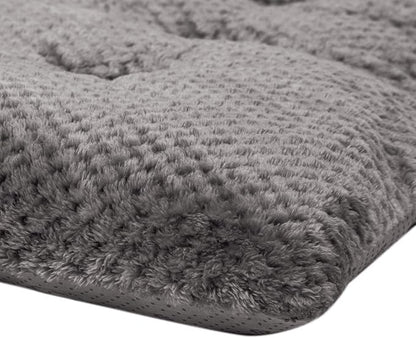 WONDER MIRACLE Fuzzy Deluxe Pet Beds, Super Plush Dog or Cat Beds Ideal for Dog Crates, Machine Wash & Dryer Friendly (23" x 35", L-Eagle Grey)