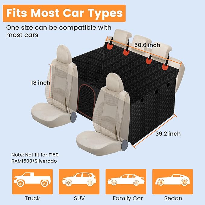 Senose Backseat Cover for Dogs in Car