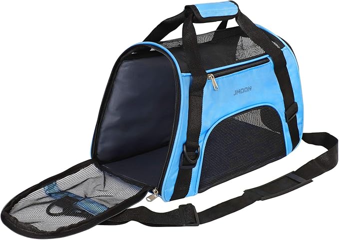 JMOON Soft-Sided Pet Carrier Bag - Airline Approved for Cats and Dogs - Foldable Comfort Travel Carrier