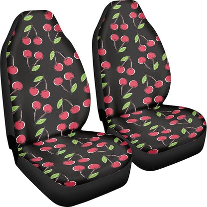 Red Cherry Print Car Seat Covers Full Set of 2