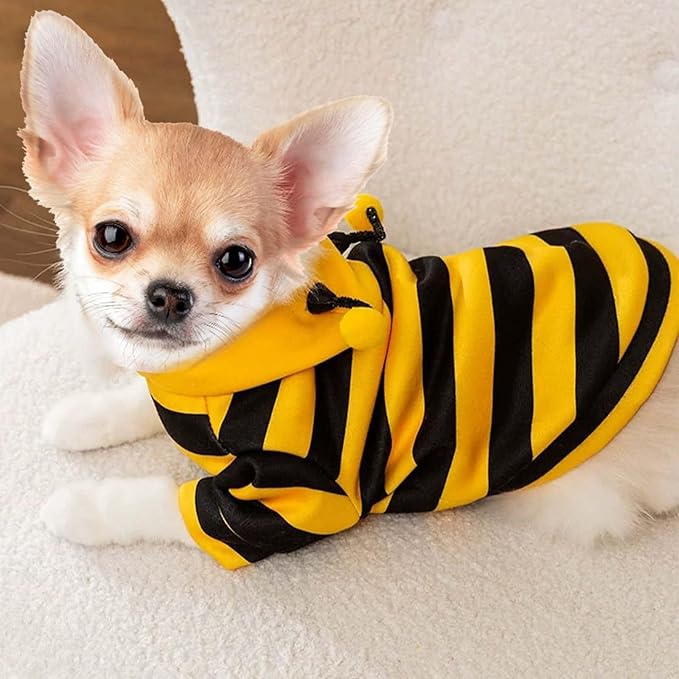 Pet Dog Bee Costume Dog Clothes for Small Dogs Cute Funny Bee Hoodies Pet Easter Halloween Party Supplies for Small Dogs Cats