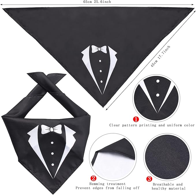 Yewong 2 Pieces Pet Formal Accessories Set - Pet Top Hat with Pet Formal Necktie/Bowtie Birthday Party Gradation Halloween Costumes Accessories for Dog Cat (Black-B) One Size