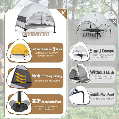 Elevated Dog Bed with 2024 Newest Canopy